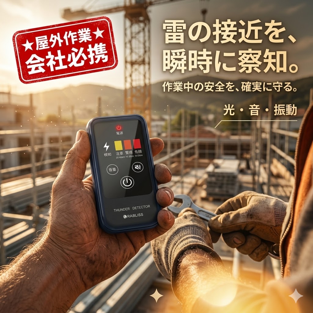 携帯型雷検知警報器 雷探知器 落雷警報器 雷アラート 防災 会社必須 事前準備アイテム RABLISS 危険予知アラート 警戒レベル表示 安心防災アイテム 緊急警報装置 自宅 車載 キャンプ ゴルフ 釣り 天気準備用品 防災・天気警報器 緊急天気通知 ポータブル天気変化アラート｜スイカ2号店