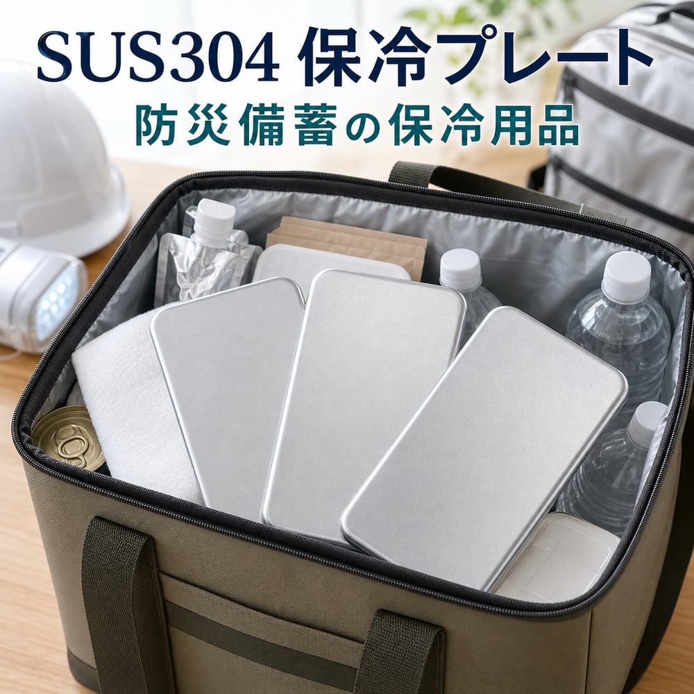 【SUS304保冷プレート】【防災備蓄の保冷用品】冷却プレート ステンレス アイスパック 氷のう 弁当用 保冷バッグ クーラーボックス 当日出荷｜スイカ2号店