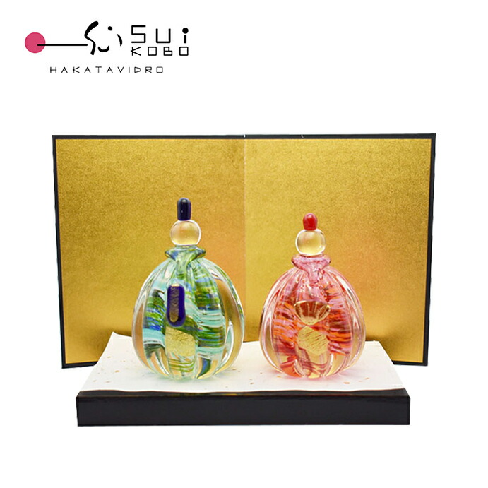 アンティーク新品レトロなガラスのお雛様　粋工房作品・桃の節句 アンティーク新品レトロなガラスのお雛様粋工房作品・桃の節句