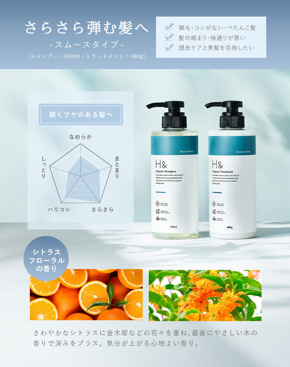 新品 潤い溢れるサロン専用オーガニックシャンプー＆トリートメント