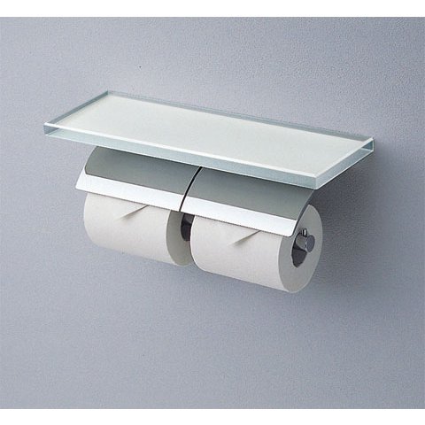 高級感あるガラス製棚の二連紙巻器　TOTO　YH63GWS