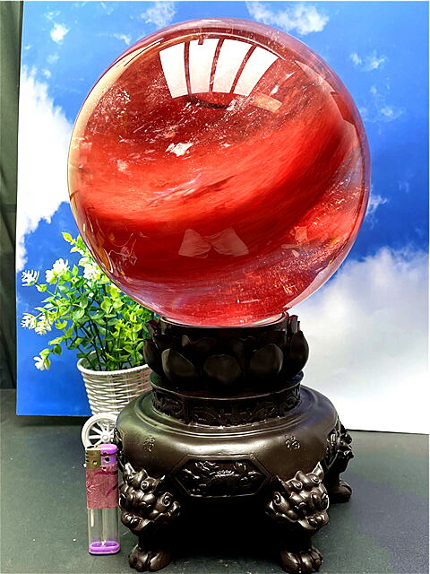 楽天市場】『 赤水晶 』大玉 吉祥大珠 直径15cm 赤玉 赤珠 大珠