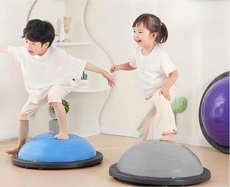 バランスボール 45cm 60cm 子供用 半円型 半円 バランスドーム チューブ付き 体幹トレーニング バランス ボールストレッチ バランスディスク 腹筋 健康器具 宅トレ 自宅 ボデ 半球 キッズ