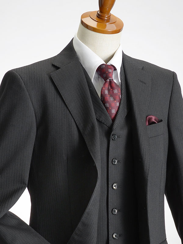 【楽天市場】ストレッチミルド素材・段返り3ツ釦3ピーススーツ 秋冬 メンズ スリーピーススーツ ビジネススーツ