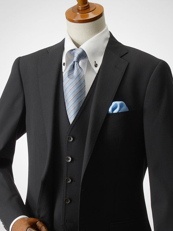 【楽天市場】TR素材2ツボタンスタイリッシュスリーピーススーツ(春夏 メンズスーツ ジレ ベスト付き 2B 3ピース