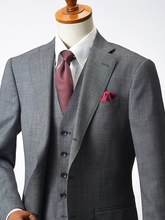 【楽天市場】スリーピーススーツ ウール100％ SUPER110's 段返り3ツボタン スーツ メンズ セミワイド