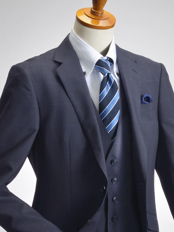 【楽天市場】スリーピース スーツ メンズ ウール混素材 Wool 春夏秋 2ツボタン スリム 3ピース ビジネス