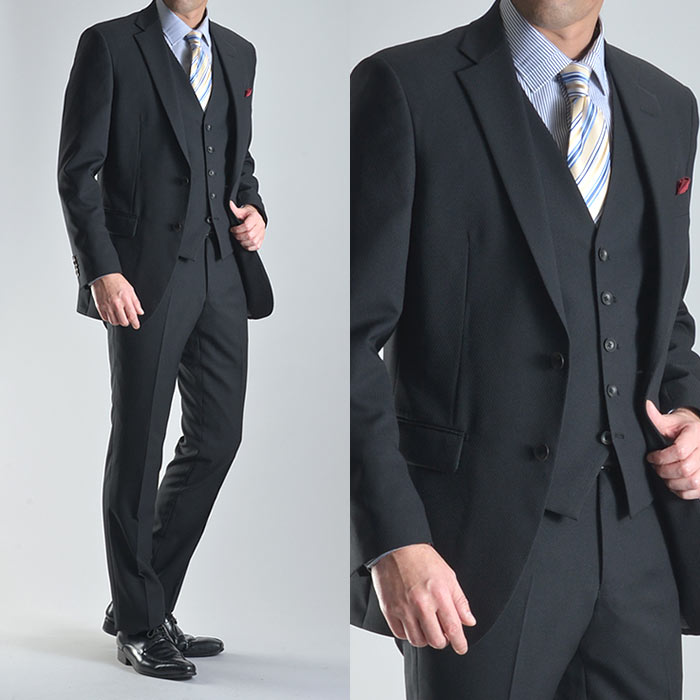 【楽天市場】スーツ メンズ スリーピース 新作 2ツボタン 春夏 スタイリッシュ 3ピース 洗えるパンツ