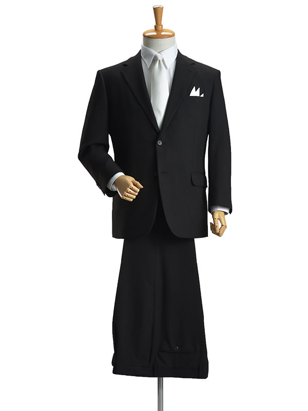 【802】股下60cm シングルで裾上げ済 ウエスト122～134cmアジャスター付 6Lサイズ限定！【わけあり処分】大きいサイズ 礼服 メンズ 洗える ブラック フォーマル スーツ シングル 家庭洗濯可能 冠婚葬祭 喪服 葬式 結婚式 オールシーズン ※処分品につき返品交換できません