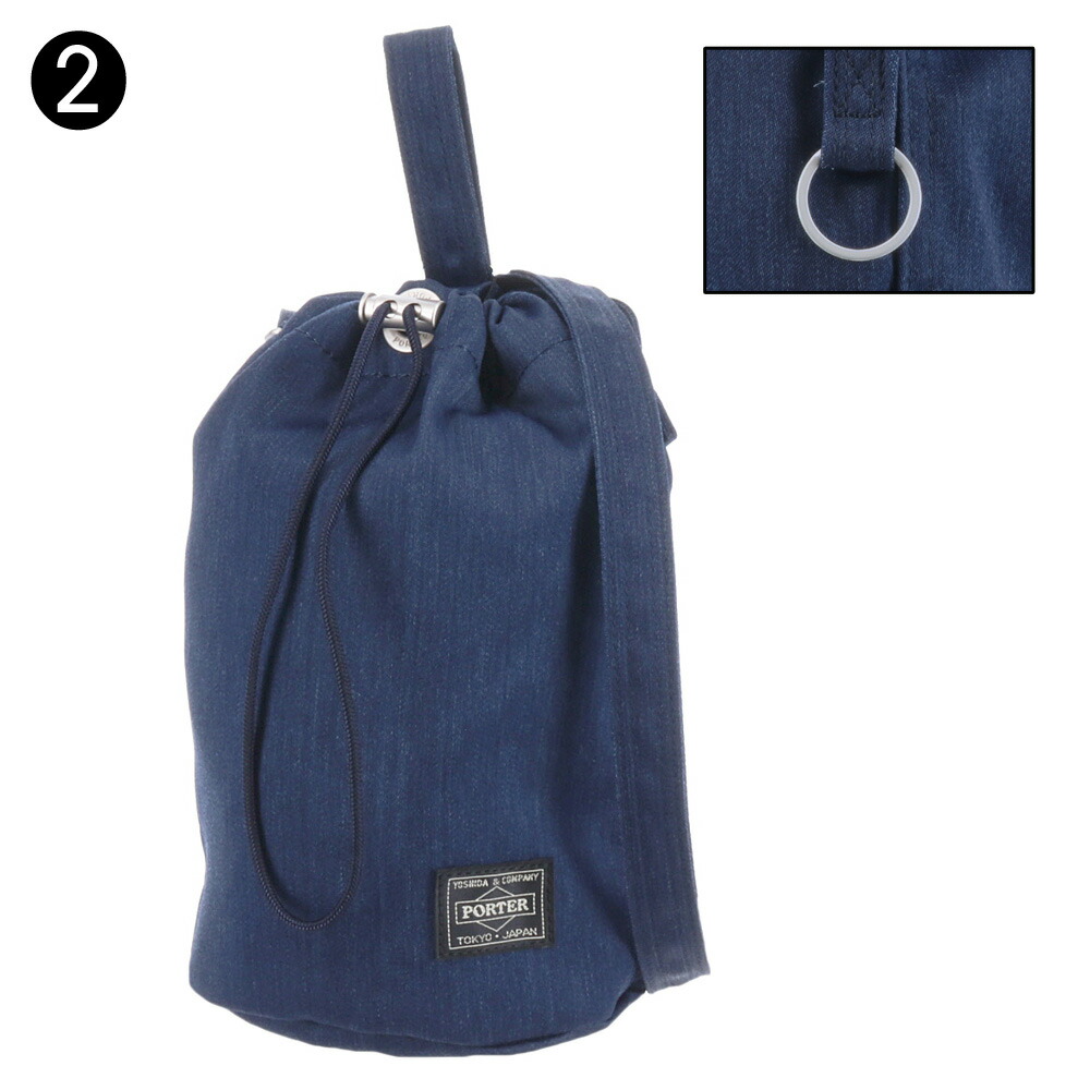 ポーター Porter ジーンズ Denim 相こ糸袋l 肩部バッグ パウチバッグ Drawstring Bag L 2 ネコポス可 メンズ レディース 尖んがり10倍 送料無料 あすたやすい 生れ日付贈答 手みやげ ラッピング Porter ポーター のショルダーバッグ Ficap Fr