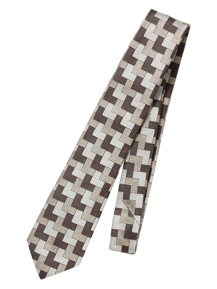 メンズ ネクタイ Seaward & Stearn シルク ジオメトリック ブラウン系 スーツスクエア 10,032円