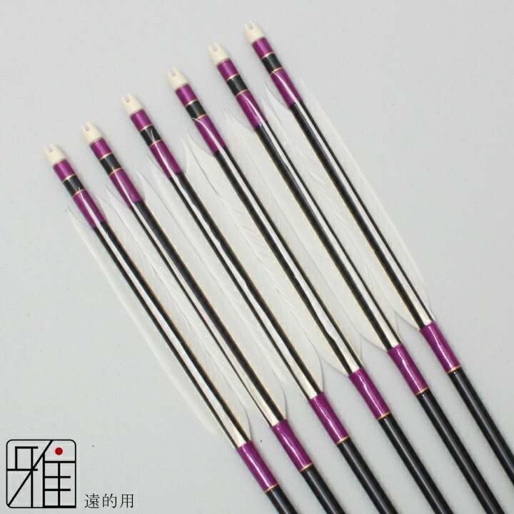 楽天市場】弓道 矢 ジュラルミン矢 6本組遠的矢 ホワイトグース 1813