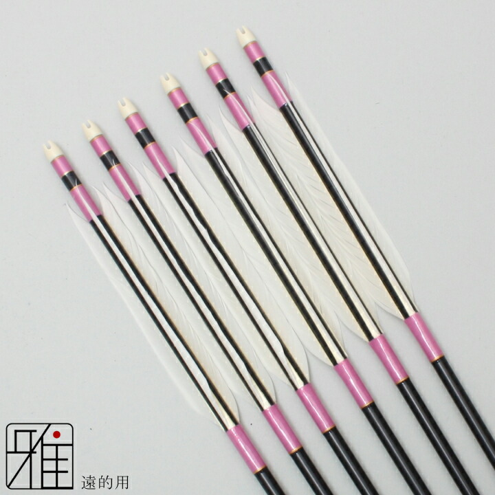 楽天市場】弓道 矢 ジュラルミン矢 6本組遠的矢 ホワイトグース 1813