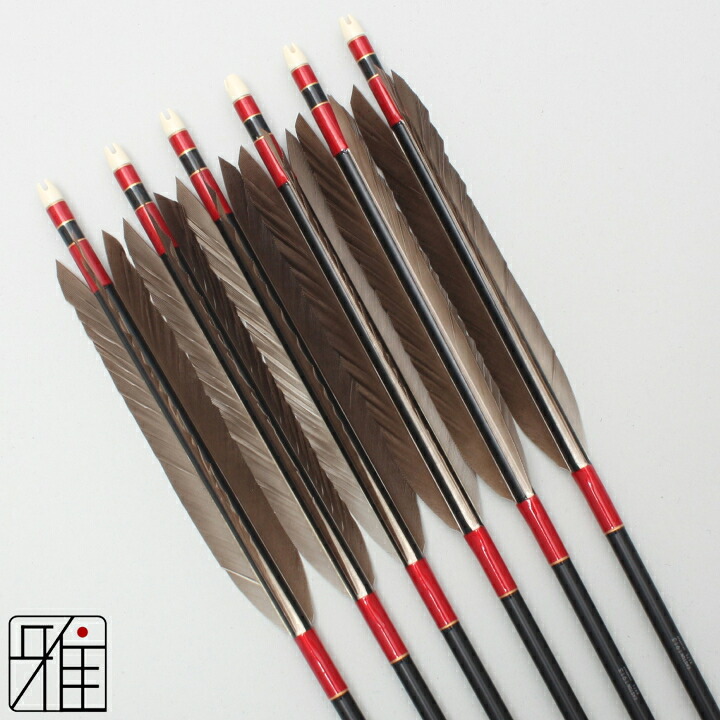 楽天市場】弓道 矢 ジュラルミン矢 6本組黒羽根 手羽 1913黒シャフト