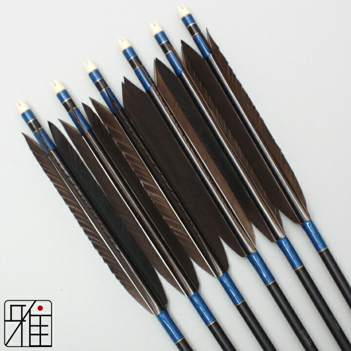 楽天市場】弓道 矢 ジュラルミン矢 6本組遠的矢 黒手羽 1813シャフト矧