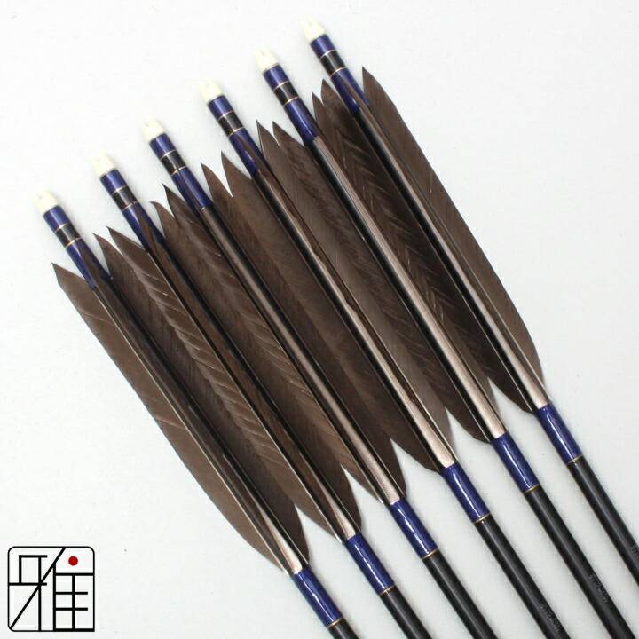 楽天市場】弓道 矢 ジュラルミン矢 6本組遠的矢 黒手羽 1813シャフト矧