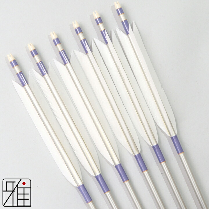 弓道 矢 ジュラルミン矢 6本組 ターキー白羽 1913シャフトシルバー 矧糸：紫系 【送料無料】 翠山弓具店 suizan すいざんきゅうぐてん 【YA195070】 14,454円