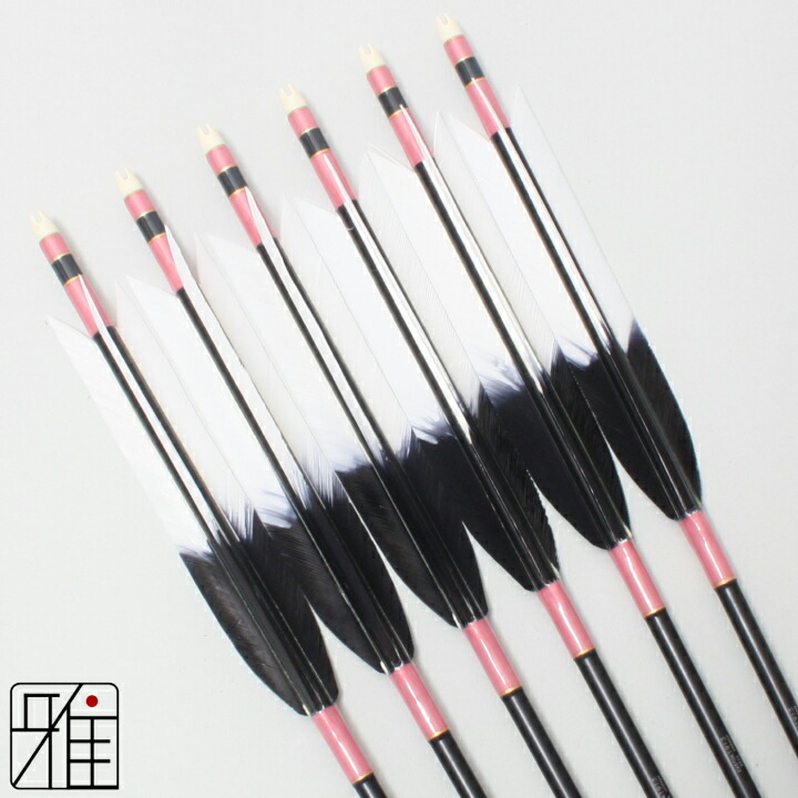 弓道矢 弓道 矢 ハヤブサ カーボン矢 黒手羽 7622｜6本組｜翠山弓具店