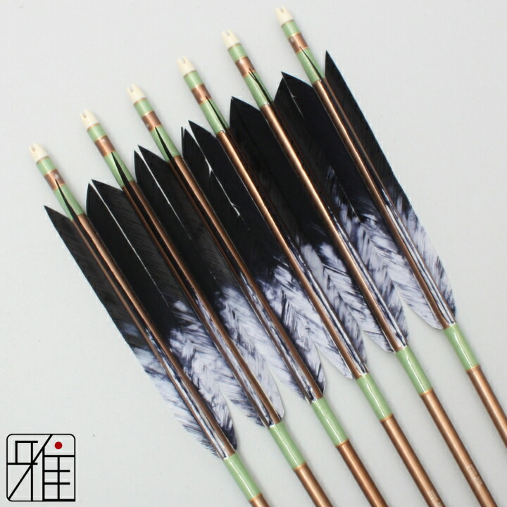 楽天市場】弓道 矢 ジュラルミン矢 6本組ターキー差斑染羽 1913