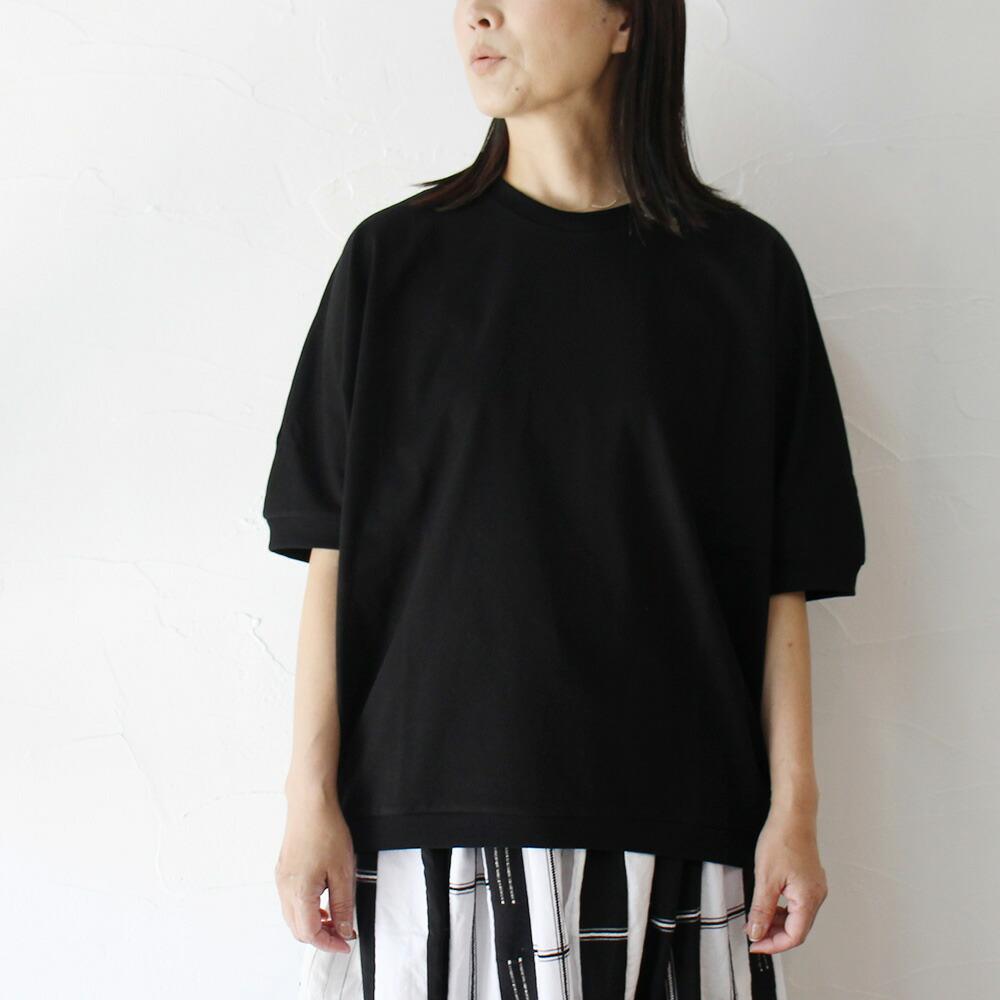 TRAVAIL MANUEL トラバイユマニュアル midi天竺カービープルオーバー #白いこと、黒いこと、青み 【貨物輸送無料】