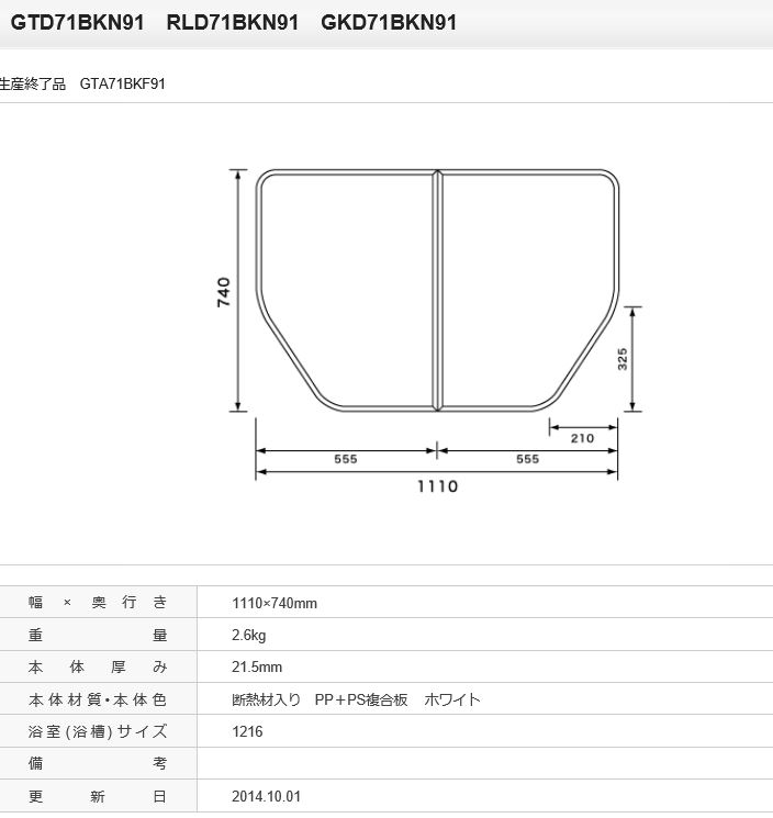 品番 GTD71BKN91 パナソニック 断熱組フタ：１１５０用 正規品保証