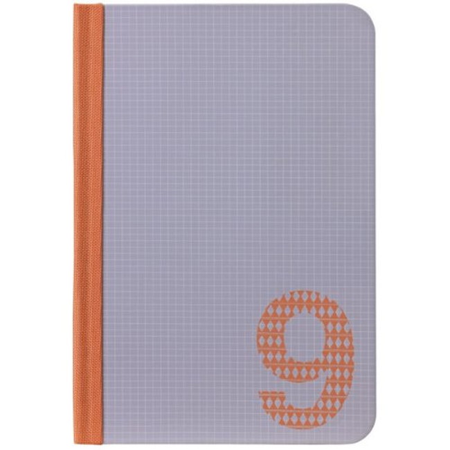 タブレットケース カバー iPad mini OZAKI グレー オレンジ 灰色 手帳型 フリップ ソフト O!coat Code Nine 9 フロントカバー付きスリムフォリオケース 2段階のアングル調整付きスタンド機能