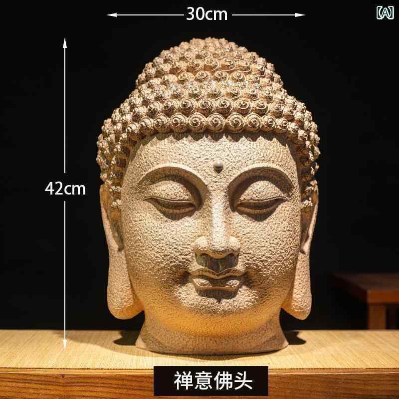 インテリア オブジェ おしゃれ チャイナ風 大きい 慈悲 深い 仏 仏仏頭頭 像 禅の 装飾品 東南 アジアの 玄関 廊下 仏教の 装飾