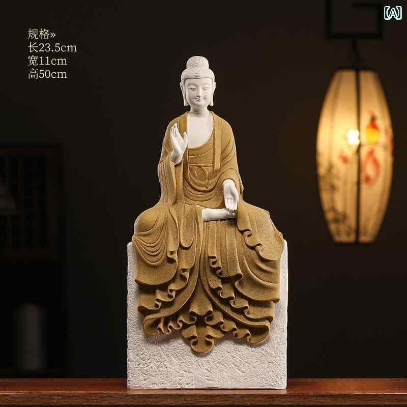 インテリア オブジェ おしゃれ 徳化 陶磁器 釈迦 聖者 仏像 大日 如来 仏 装飾品 家庭用 リビング ルーム ポーチ 茶室 禅 磁器 彫刻