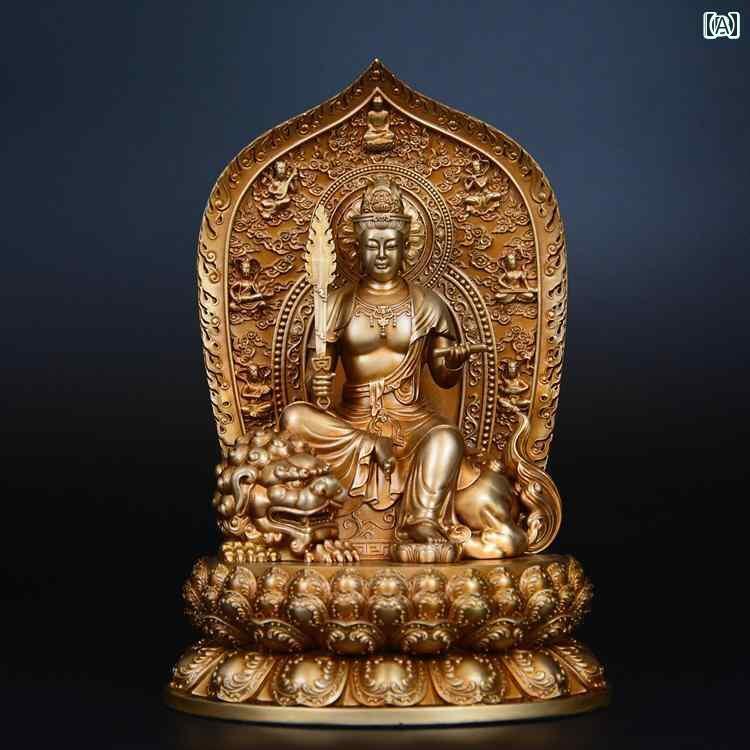 インテリア オブジェ おしゃれ 銅製 十二支 守護 神 文殊菩薩 普賢 菩薩 仏像 虚 空 チベット 摩 訶 薩 装飾品 龍 蛇 兎