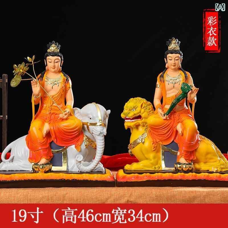 インテリア オブジェ おしゃれ 文殊菩薩像 樹脂 グラス ファイバー 仏像 家庭 礼拝 幸運 寺院 像 文殊菩薩