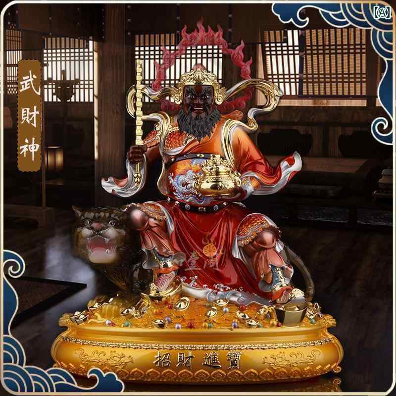 インテリア オブジェ おしゃれ 如意 閣の 趙 公明乗 虎 飾りは 財 神 玄 壇を 祀る 家庭 店向けである。