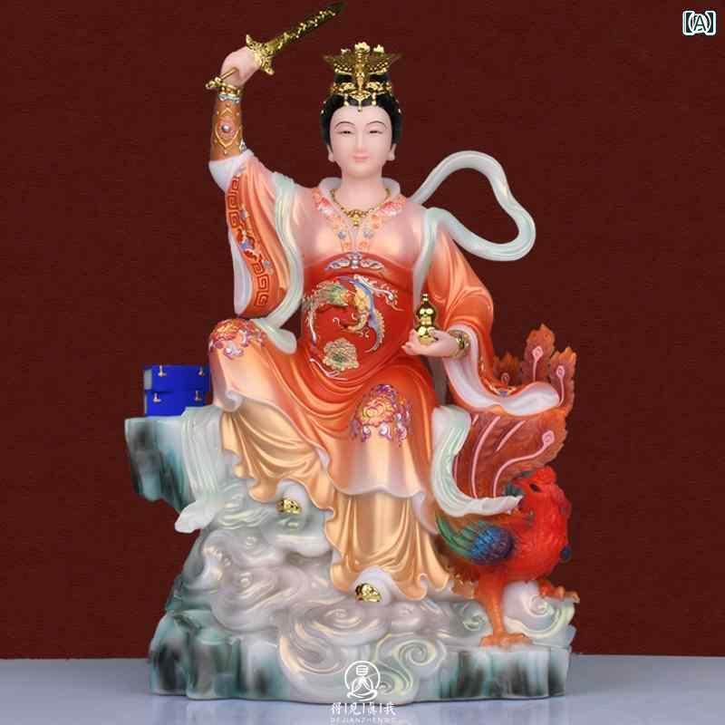 インテリア オブジェ おしゃれ 九 天の 神秘的な 女性 像 聖母の 白い 大理石 母 天人 無 極 元君 崇拝の 家 廟