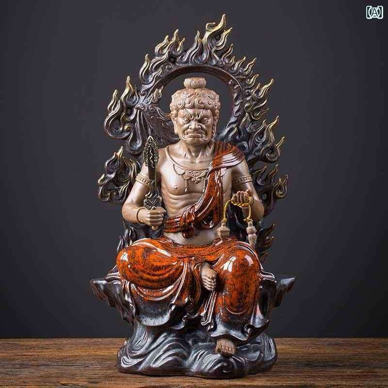 インテリア オブジェ おしゃれ 文 慈 閣 王 順 不動明王 装飾品 家庭用 仏像 十二支 鶏 守護 神 開店 祝い 贈り物 陶器