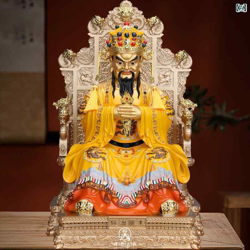 インテリア オブジェ おしゃれ 龍 五主 像 広 済 王 財 神像 彩 色 五台 山 樹脂 神 実物大 置物