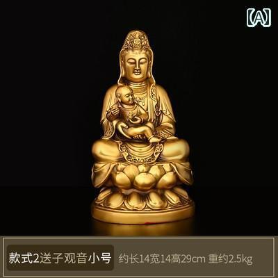 インテリア オブジェ おしゃれ 銅製 観音 像 蓮の 花に 座る お姫様 仏像 大型 家庭用 リビング ルーム 店舗 仏教 寺院