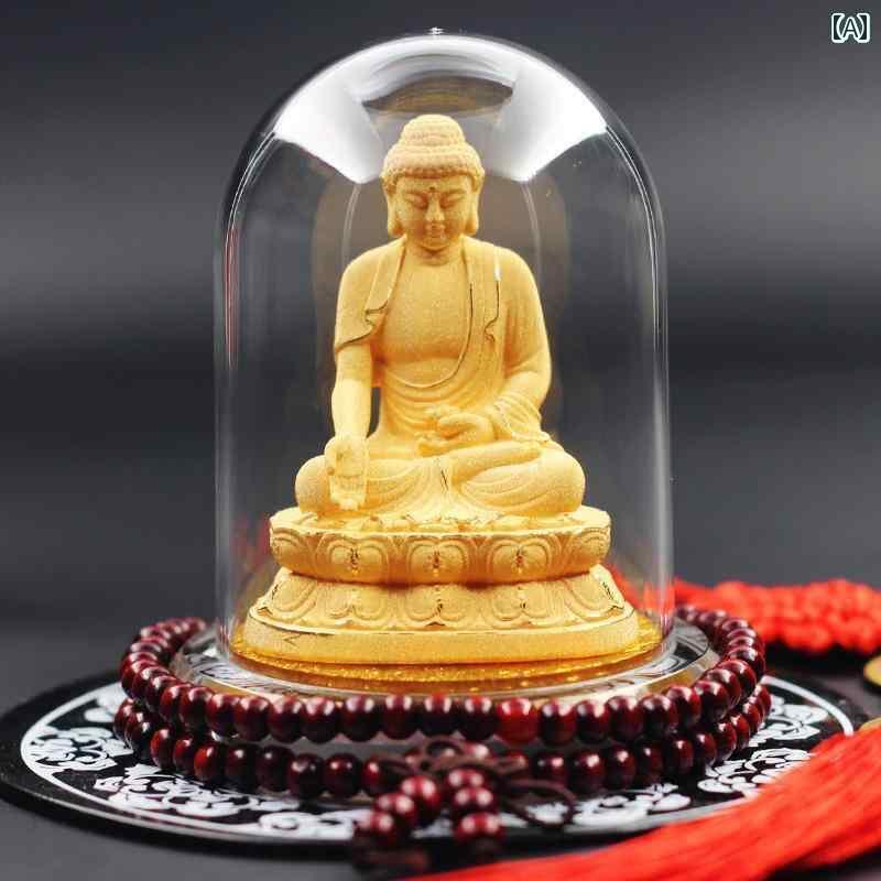 インテリア オブジェ おしゃれ 金の ベルベットの 仏像 阿 含 菩薩 車 装飾品 出生 仏 干支 牛 虎 守護 神