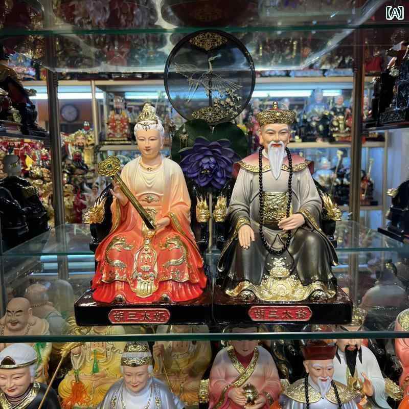 インテリア オブジェ おしゃれ Hu San Taiye Santai Milk Huang Sansi Family Chang Python 樹脂 像 塗装 仏像 礼拝 12インチ