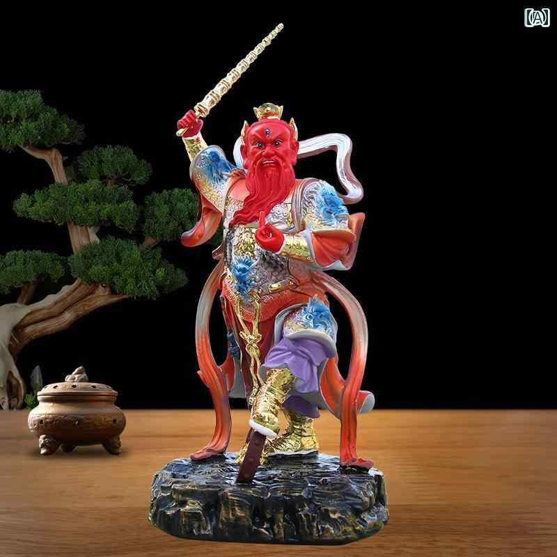 インテリア オブジェ おしゃれ 王 霊 観 像 天 君 菩薩 独 天大 家庭用 崇拝 装飾品 樹脂製 仏像