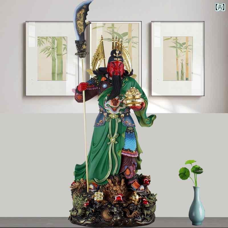 インテリア オブジェ おしゃれ 五 彩 神 仏像 九 龍 関公 飾り リビング 立つ ナイフ インゴット 関 二 業 帝 樹脂 塗装 ショップ 会社