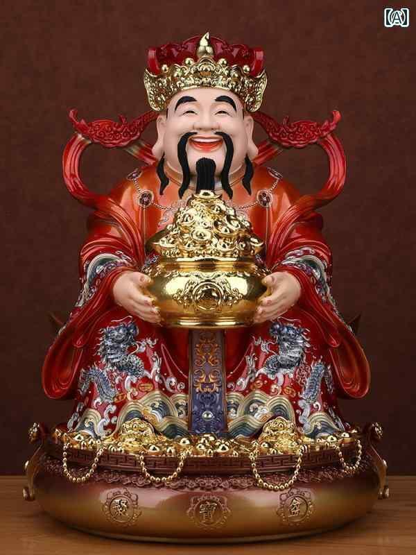 インテリア オブジェ おしゃれ 開店の 招待 状 富の 神仏 デスク トップ リビング ルーム オフィス 幸運 家庭 崇拝 樹脂 装飾品 像