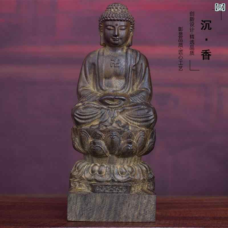 インテリア オブジェ おしゃれ ベトナム 沈香 彫刻の Mahavairocana 仏像 釈迦 聖者 マホガニー 家庭用 家具