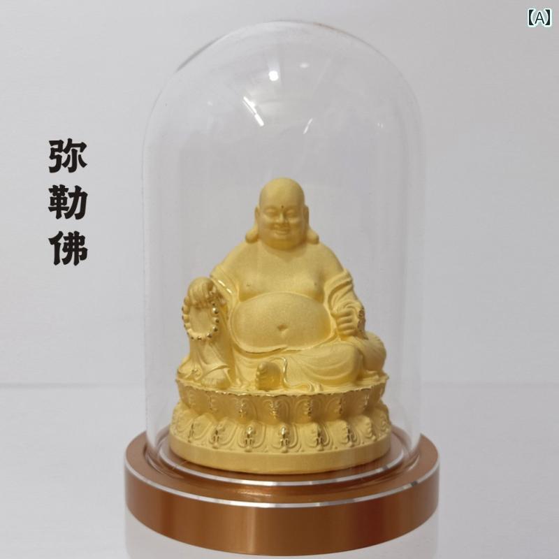 インテリア オブジェ おしゃれ ベルベットの 金の 高級 車 装飾品 如来 仏の 観音 菩薩が 安全を 確保 する 地蔵 菩薩 弥勒