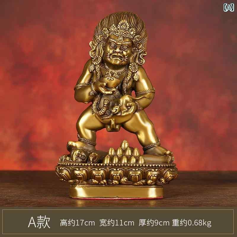 インテリア オブジェ おしゃれ 黄色の 福 神の 装飾品 銅製の 龍に 乗る 仏像 白い 神 黒い 自宅 学習 開店用 銅像