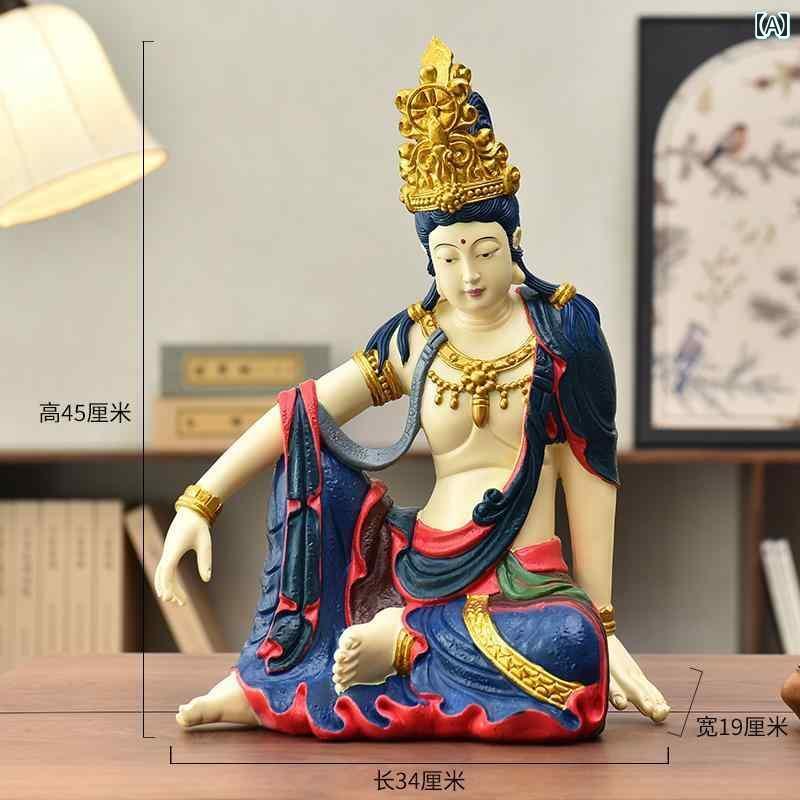 インテリア オブジェ おしゃれ チャイナ風 水 月 観音 菩薩 装飾品 仏像 彫刻 禅 高級 茶室 入口 装飾