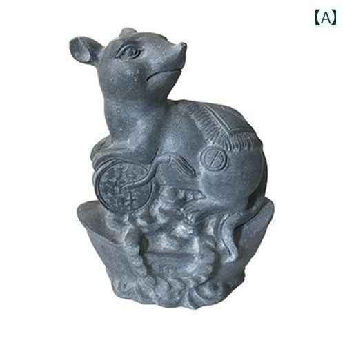 インテリア オブジェ おしゃれ 石の 彫刻 十二支の 飾り 牛 虎 兎 龍 蛇 馬 羊 猿 鶏 犬 豚 セット 風 水 12 ブルーストーン 十二支