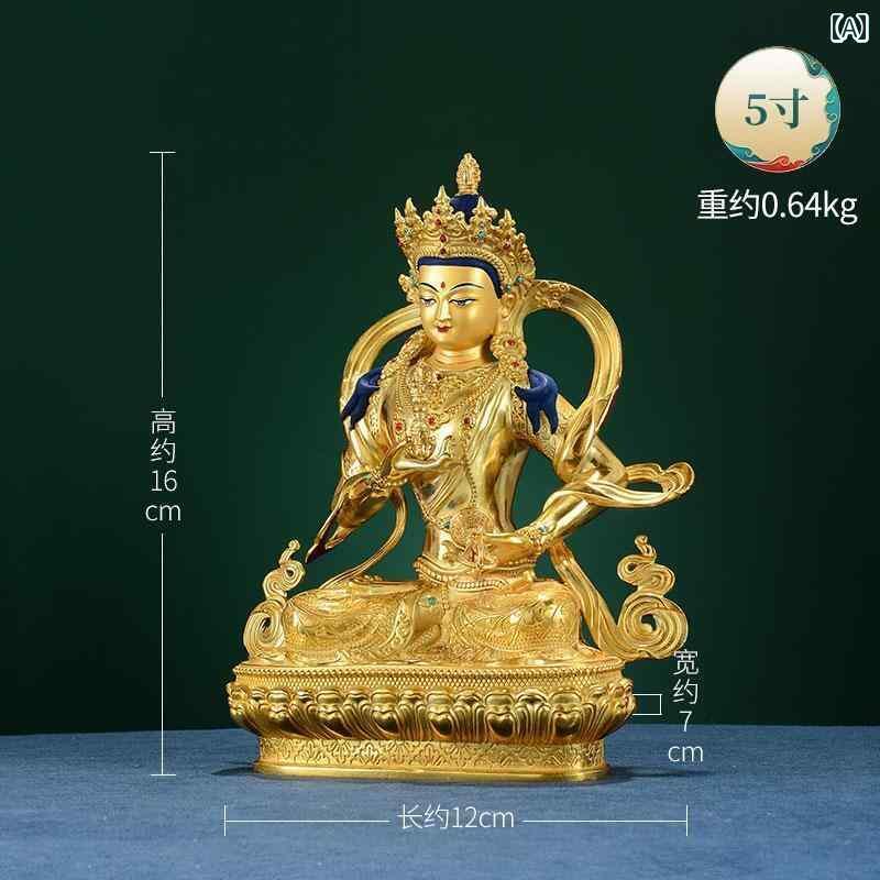 インテリア オブジェ おしゃれ ヴァジュラ サットヴァ ブロンズ像 銅 金箔 ホーム デスク トップ モダン 用品 装飾品