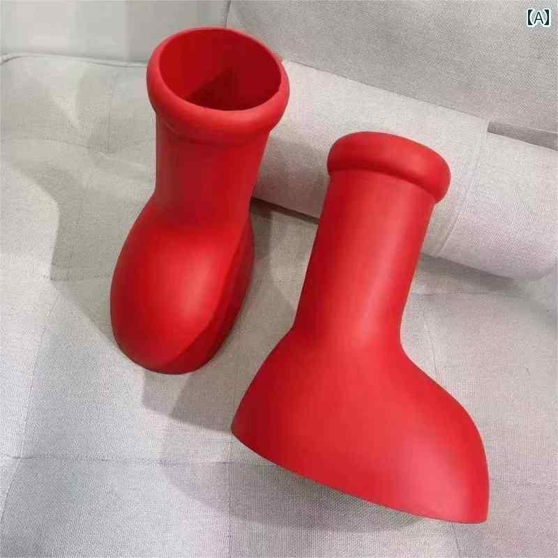 履きやすい 長靴 おしゃれ ファッション 鉄腕 アトム 風の 大きい 赤い ブーツ おしゃれな 防水 カップル用 ビッグ キッズ レインブーツ 厚底 ロング チューブ カジュアル メンズシューズ画像
