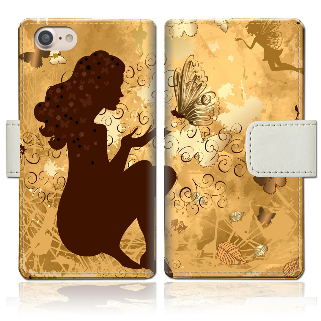 楽天市場 送料無料 携帯ケース 手帳型スマホケース Iphone7 手帳型 ケース カバー アイフォン7 アイフォーン7 手帳ケース 手帳 カバー 森の妖精デザイン デザインスマホケース カバーjack