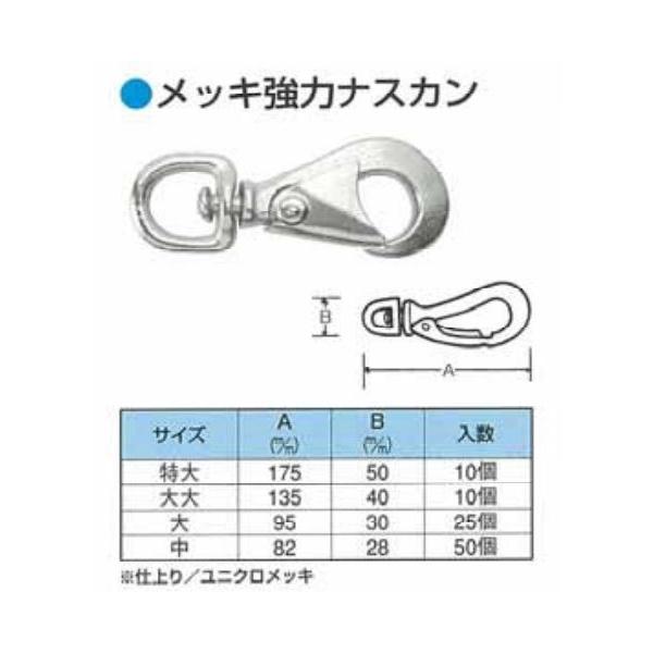 メッキ強力ナスカン 大丸 25ケ入 1箱|住まいFACTORY 店