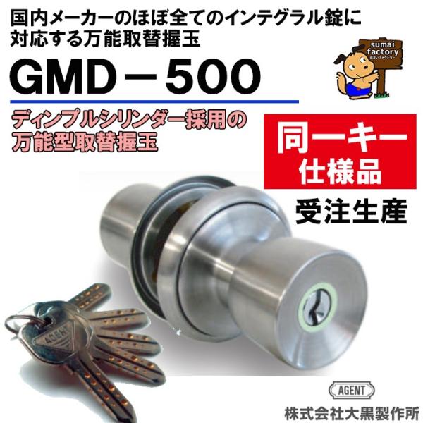 【同一キー】AGENT　万能取替握玉　GMD-500　ドアノブ　取り替えに